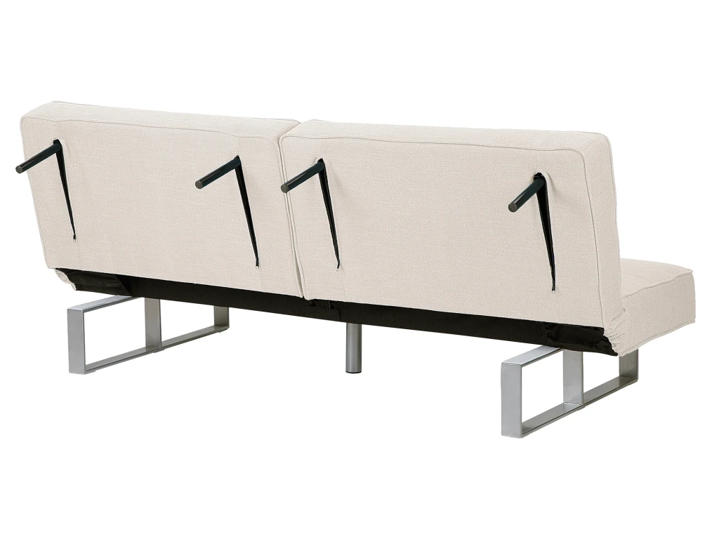 Canapé Convertible 3 Places En Tissu Beige Clair DUBLIN 9 Canapé Convertible 3 Places En Tissu Beige Clair DUBLIN – Image 9