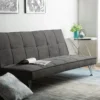 Canapé Convertible 3 Places En Tissu Gris HASLE