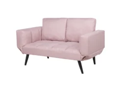 Canapé Convertible 2 Places En Tissu Rose BREKKE -Canapé Soldes Boutique canape 11889663