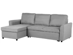 Canapé Angle Côté Droit Convertible En Tissu Gris Clair 3 Places NESNA -Canapé Soldes Boutique canape 11891059