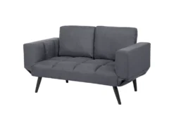 Canapé Convertible 2 Places En Tissu Gris Foncé BREKKE -Canapé Soldes Boutique canape 11893345