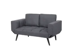 Canapé Convertible 2 Places En Tissu Gris Foncé BREKKE -Canapé Soldes Boutique canape 11893347
