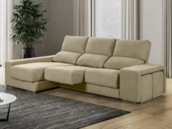 Canapé D'angle Gauche Relax En Tissu Beige Avec Têtières FERNANDO -Canapé Soldes Boutique canape 11910277