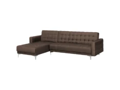 Canapé Angle Droite Convertible En Tissu Marron Foncé 4 Places ABERDEEN -Canapé Soldes Boutique canape 11919063