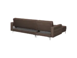 Canapé Angle Droite Convertible En Tissu Marron Foncé 4 Places ABERDEEN -Canapé Soldes Boutique canape 11919067