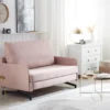 Canapé Convertible 2 Places En Tissu Rose BELFAST