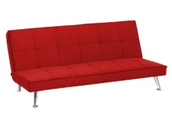 Canapé Convertible 3 Places En Tissu Rouge HASLE -Canapé Soldes Boutique canape 11921917