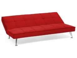 Canapé Convertible 3 Places En Tissu Rouge HASLE -Canapé Soldes Boutique canape 11921919