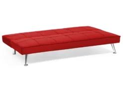 Canapé Convertible 3 Places En Tissu Rouge HASLE -Canapé Soldes Boutique canape 11921921