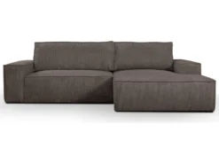 Canapé D'angle Convertible En Velours Côtelé Marron AMELIA De Pascal Morabito - Angle Droit -Canapé Soldes Boutique canape 11926401