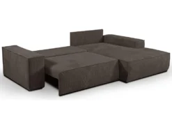 Canapé D'angle Convertible En Velours Côtelé Marron AMELIA De Pascal Morabito - Angle Droit -Canapé Soldes Boutique canape 11926739