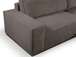 Canapé D'angle Convertible En Velours Côtelé Marron AMELIA De Pascal Morabito - Angle Droit -Canapé Soldes Boutique canape 11926745