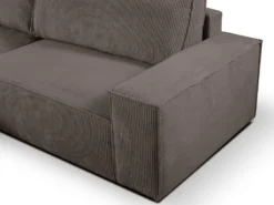 Canapé D'angle Convertible En Velours Côtelé Marron AMELIA De Pascal Morabito - Angle Gauche -Canapé Soldes Boutique canape 11927405