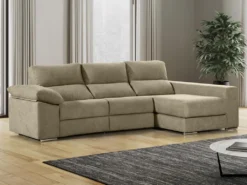 Canapé D'angle Droit Relax électrique Avec Têtières En Tissu Beige DIDIUS -Canapé Soldes Boutique canape 11942105