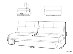 Canapé Convertible 3 Places En Tissu Gris Clair FROYA -Canapé Soldes Boutique canape 11943291