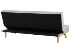 Canapé Convertible 3 Places En Tissu Gris Clair FROYA -Canapé Soldes Boutique canape 11943299