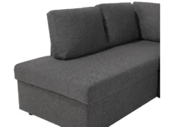 Canapé Panoramique Convertible 5 Places En Tissu Gris Foncé KARRABO -Canapé Soldes Boutique canape 11943753