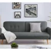 NORA - Canapé Scandinave Convertible Gris Foncé Avec Pieds En Bois