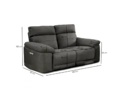 Canapé Relaxation 2 Places Motorisé En Tissu Gris Anthracite - CLARA 8 Canapé Relaxation 2 Places Motorisé En Tissu Gris Anthracite - CLARA -Canapé Soldes Boutique canape 12281999