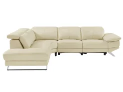 Canapé D'angle Gauche Relax électrique En Cuir De Vachette Beige PUNO II -Canapé Soldes Boutique canape 12292047