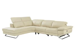 Canapé D'angle Gauche Relax électrique En Cuir De Vachette Beige PUNO II -Canapé Soldes Boutique canape 12292051