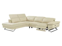Canapé D'angle Gauche Relax électrique En Cuir De Vachette Beige PUNO II -Canapé Soldes Boutique canape 12292053
