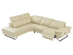 Canapé D'angle Gauche Relax électrique En Cuir De Vachette Beige PUNO II -Canapé Soldes Boutique canape 12292057