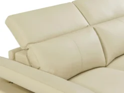 Canapé D'angle Droit Relax électrique En Cuir De Vachette Beige PUNO II -Canapé Soldes Boutique canape 12292649
