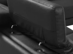 Canapé D'angle Droit Relax électrique En Cuir De Vachette Noir PUNO II -Canapé Soldes Boutique canape 12292671