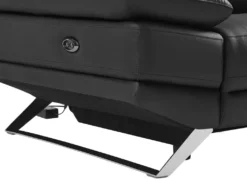 Canapé D'angle Droit Relax électrique En Cuir De Vachette Noir PUNO II -Canapé Soldes Boutique canape 12292673