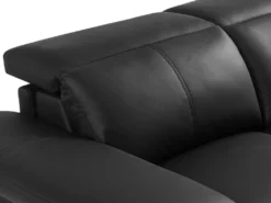 Canapé D'angle Droit Relax électrique En Cuir De Vachette Noir PUNO II -Canapé Soldes Boutique canape 12292675