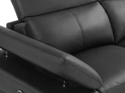 Canapé D'angle Droit Relax électrique En Cuir De Vachette Noir PUNO II -Canapé Soldes Boutique canape 12292679