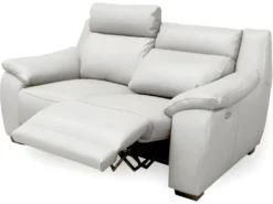 Canapé 2 Places Avec 2 Relax En 100% Tout Cuir épais Luxe Italien - 2 Relax électriques, Blanc Cassé. BERN -Canapé Soldes Boutique canape 12304931