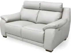 Canapé 2 Places Avec 2 Relax En 100% Tout Cuir épais Luxe Italien - 2 Relax électriques, Blanc Cassé. BERN -Canapé Soldes Boutique canape 12304933