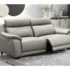 Canapé 3 Places Avec 2 Relax En 100% Tout Cuir épais Luxe Italien - 2 Relax électriques, Gris Clair. BERN