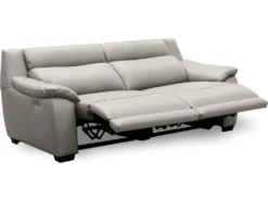 Canapé 3 Places Avec 2 Relax En 100% Tout Cuir épais Luxe Italien - 2 Relax électriques, Gris Clair. BERN -Canapé Soldes Boutique canape 12304939