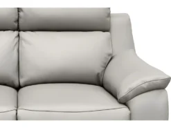 Canapé 3 Places Avec 2 Relax En 100% Tout Cuir épais Luxe Italien - 2 Relax électriques, Gris Clair. BERN -Canapé Soldes Boutique canape 12304943