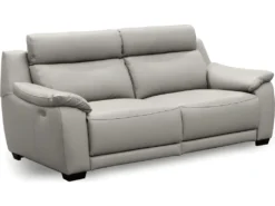 Canapé 3 Places Avec 2 Relax En 100% Tout Cuir épais Luxe Italien - 2 Relax électriques, Gris Clair. BERN -Canapé Soldes Boutique canape 12304945