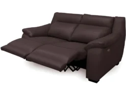 Canapé 2 Places Avec 2 Relax En 100% Tout Cuir épais Luxe Italien - 2 Relax électriques, Chocolat CLAIR. BERN -Canapé Soldes Boutique canape 12304953