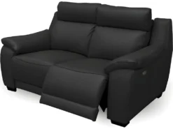 Canapé 2 Places Avec 2 Relax En 100% Tout Cuir épais Luxe Italien - 2 Relax électriques, Noir. BERN -Canapé Soldes Boutique canape 12304969