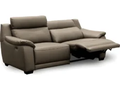 Canapé 3 Places Avec 2 Relax En 100% Tout Cuir épais Luxe Italien - 2 Relax électriques, Taupe. BERN -Canapé Soldes Boutique canape 12304989