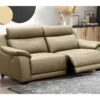 Canapé 3 Places Avec 2 Relax En 100% Tout Cuir épais Luxe Italien - 2 Relax électriques, Beige. BERN