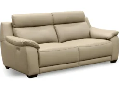 Canapé 3 Places Avec 2 Relax En 100% Tout Cuir épais Luxe Italien - 2 Relax électriques, Beige. BERN -Canapé Soldes Boutique canape 12304999