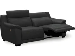 Canapé 3 Places Avec 2 Relax En 100% Tout Cuir épais Luxe Italien - 2 Relax électriques, Noir- BERN -Canapé Soldes Boutique canape 12305015