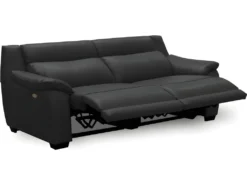 Canapé 3 Places Avec 2 Relax En 100% Tout Cuir épais Luxe Italien - 2 Relax électriques, Noir- BERN -Canapé Soldes Boutique canape 12305019