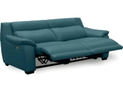 Canapé 3 Places Avec 2 Relax En 100% Tout Cuir épais Luxe Italien - 2 Relax électriques, Turquoise. BERN -Canapé Soldes Boutique canape 12305025