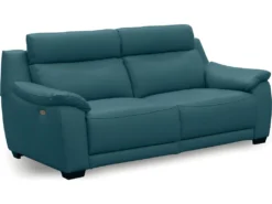 Canapé 3 Places Avec 2 Relax En 100% Tout Cuir épais Luxe Italien - 2 Relax électriques, Turquoise. BERN -Canapé Soldes Boutique canape 12305027