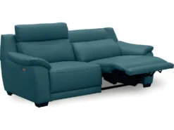 Canapé 3 Places Avec 2 Relax En 100% Tout Cuir épais Luxe Italien - 2 Relax électriques, Turquoise. BERN -Canapé Soldes Boutique canape 12305029