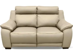 Canapé 2 Places Avec 2 Relax En 100% Tout Cuir épais Luxe Italien - 2 Relax électriques, Beige. BERN
