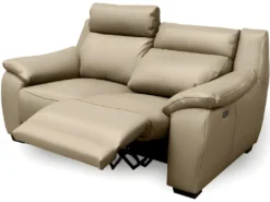 Canapé 2 Places Avec 2 Relax En 100% Tout Cuir épais Luxe Italien - 2 Relax électriques, Beige. BERN -Canapé Soldes Boutique canape 12305037